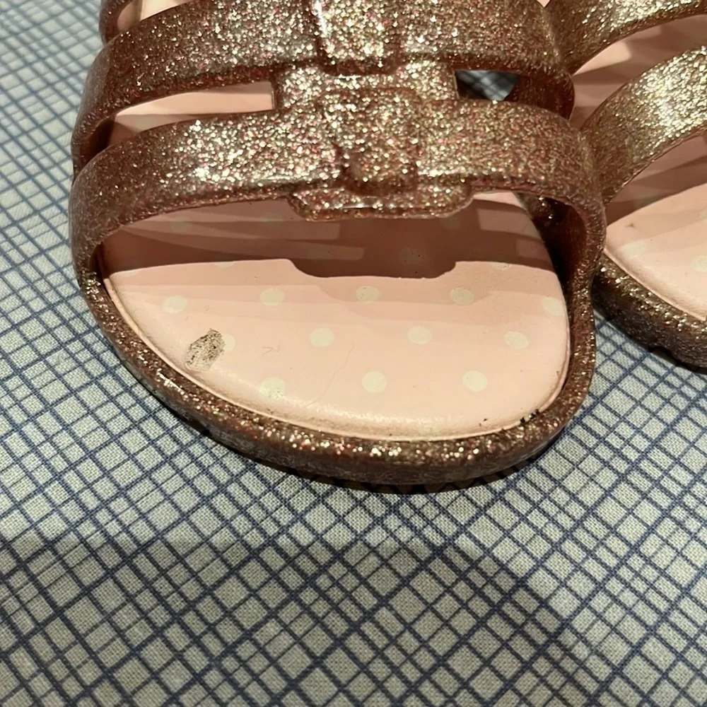 Rose Gold Pink Gold Glitter Jelly Sandals Cat and Jack Size 5